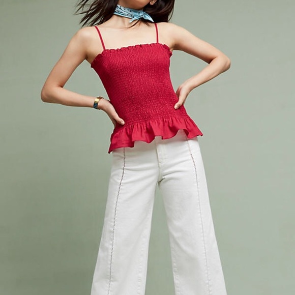 •Anthropologie• Maeve Fitted Peplum Tank Top - Picture 2 of 4